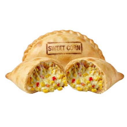 Sweet corn humita empanada, crust stamped — Renzo's, Tampa